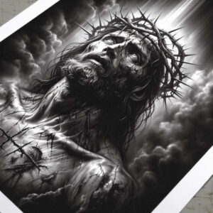 jesus-christ-symbol – tattoo design ideas free ai generated – light-and-shadow-play – for-upper-arm – Gallery: jesus-inkby-ai