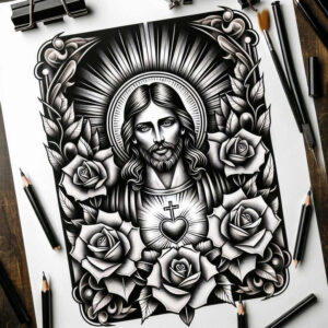 jesus-hope-tattoo – tattoo design ideas free ai generated – photo-like-tattoo – for-abdomen – Gallery: jesus-inkby-ai