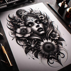 jesus-peace-tattoo – tattoo design ideas free ai generated – textured-light – for-stomach – Gallery: jesus-inkby-ai