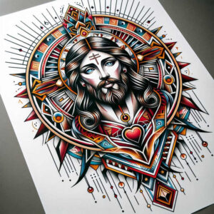 jesus-supernatural-tattoo – tattoo design ideas free ai generated – micro-realism – for-elbow – Gallery: jesus-inkby-ai