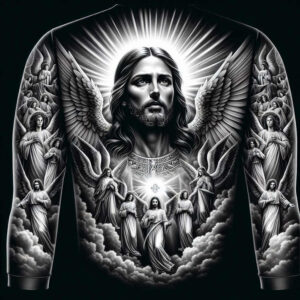 jesus-the-redeemer – tattoo design ideas free ai generated – textured-light – for-abdomen – Gallery: jesus-inkby-ai