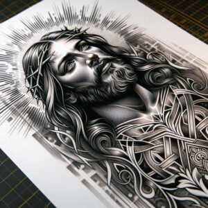 jesus-truth-tattoo – tattoo design ideas free ai generated – realistic-movement – for-sternum – Gallery: jesus-inkby-ai