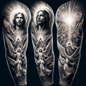 jesus tattoo design ideas seamless blend sacred symbols shows strength
