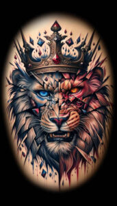 lion-in-motion – tattoo design ideas free ai generated – realism-emotional-realism – for-side – Gallery: lions-inkby-ai