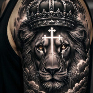 lion-with-3d-effect – tattoo design ideas free ai generated – realism-balanced-light – for-shoulder – Gallery: lions-inkby-ai