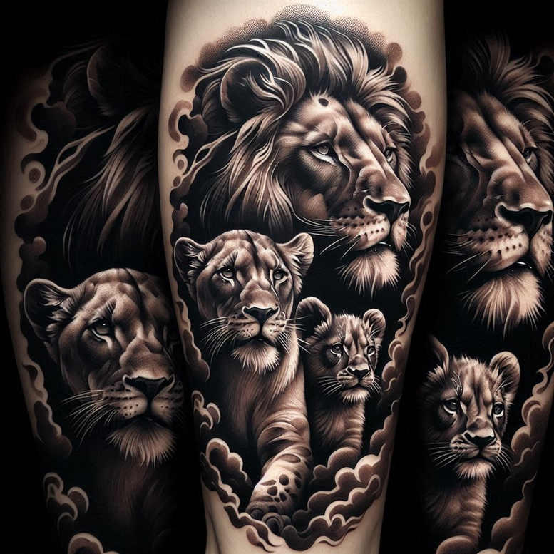 lion-with-detail-for-men – tattoo design ideas free ai generated – realism-anatomical-accuracy – for-wrist-side – Gallery: lions-inkby-ai