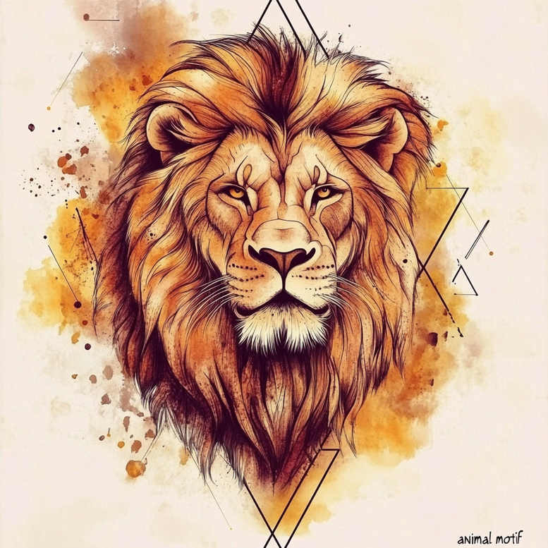 lion-with-stars – tattoo design ideas free ai generated – realism-smooth-gradients – for-lower-leg – Gallery: lions-inkby-ai