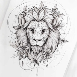 symbol-of-strength – tattoo design ideas free ai generated – neotraditional-layered-color – for-heel – Gallery: lions-inkby-ai
