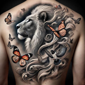 lions tattoo design ideas ethereal artistic for outer arm