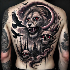 lions tattoo design ideas rich blacks bold symbolising strength