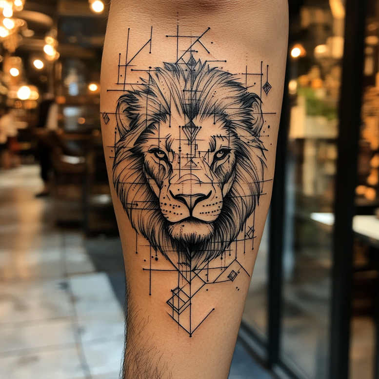 lions tattoo design ideas gentle shadow detailed fur shows endurance