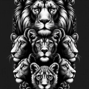 lions tattoo design ideas Realim light and shadow play natural pose perseverance and power