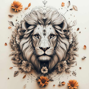lions tattoo design ideas Realism precise anatomy naturalistic for lower thigh