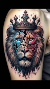lions tattoo design ideas bright color protective spirit symbol of resilience