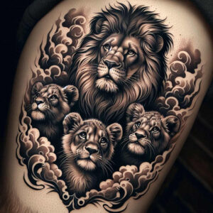 lions tattoo design ideas matte-finish strong determination and power