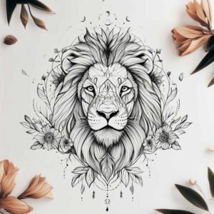 lions tattoo design ideas enhanced color wild nature for upper thigh