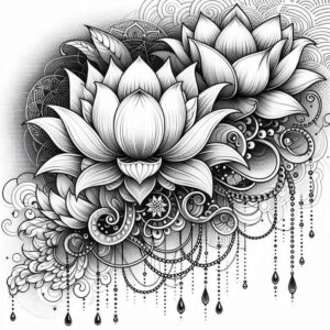 artistic-lotus – tattoo design ideas free ai generated – sparse – for-stomach – Gallery: lotuses-inkby-ai