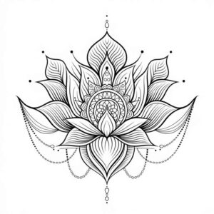 artistic-lotus-pattern-for-men – tattoo design ideas free ai generated – uncluttered – for-shin – Gallery: lotuses-inkby-ai