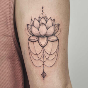 delicate-lotus – tattoo design ideas free ai generated – unembellished – for-neck – Gallery: lotuses-inkby-ai