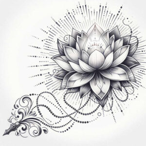 fine-line-lotus – tattoo design ideas free ai generated – iconic – for-chest – Gallery: lotuses-inkby-ai