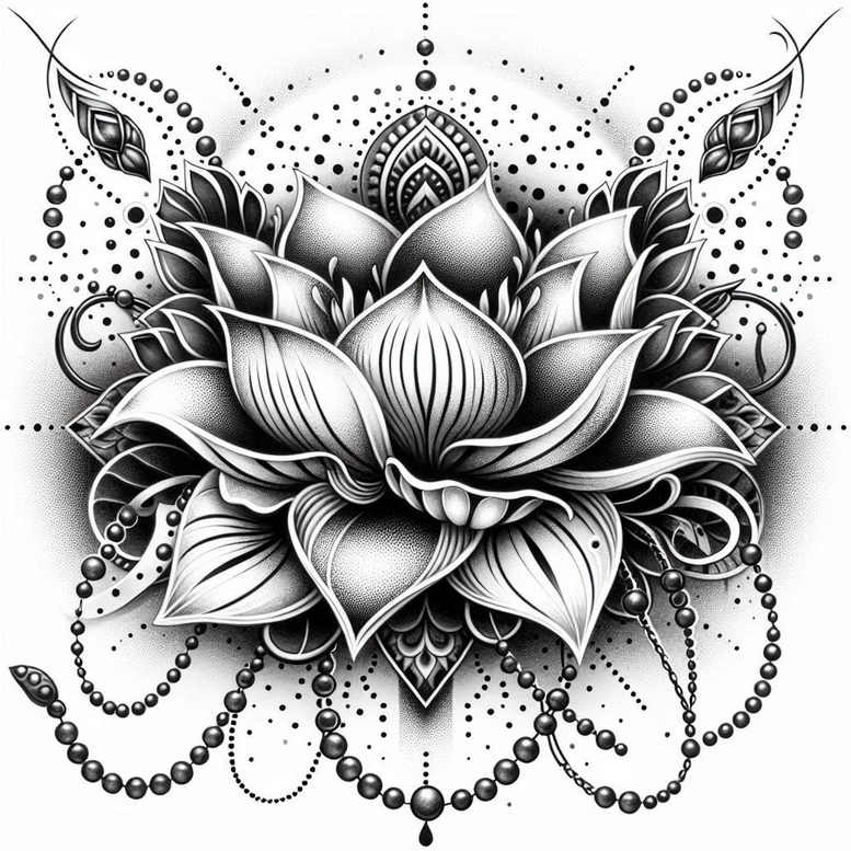 for-women – tattoo design ideas free ai generated – no-fill – for-upper-chest – Gallery: lotuses-inkby-ai
