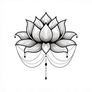 geometric-lotus – tattoo design ideas free ai generated – gentle – for-scapula – Gallery: lotuses-inkby-ai