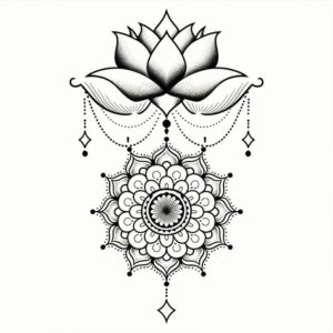 lotus-and-energy – tattoo design ideas free ai generated – micro-symbol – for-foot – Gallery: lotuses-inkby-ai