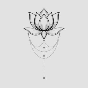 lotus-and-light – tattoo design ideas free ai generated – thin-script – for-side – Gallery: lotuses-inkby-ai