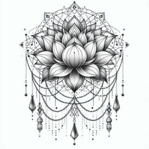 lotus-and-shadow – tattoo design ideas free ai generated – open-space – for-collarbone – Gallery: lotuses-inkby-ai