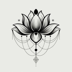 lotus-balance-symbol – tattoo design ideas free ai generated – simple-icon – for-hip – Gallery: lotuses-inkby-ai