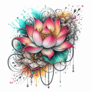 lotus-flower – tattoo design ideas free ai generated – no-excess – for-calf – Gallery: lotuses-inkby-ai