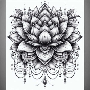 lotus-in-motion – tattoo design ideas free ai generated – soft-curve – for-stomach – Gallery: lotuses-inkby-ai