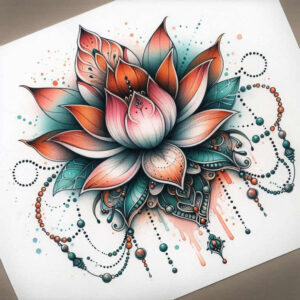 lotus – tattoo design ideas free ai generated – minimalist-script – for-spine – Gallery: lotuses-inkby-ai