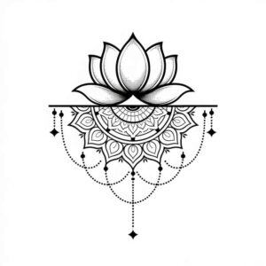 lotus-light-symbol – tattoo design ideas free ai generated – micro-symbol – for-shoulder-blade – Gallery: lotuses-inkby-ai