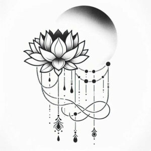 lotus-light-symbol – tattoo design ideas free ai generated – minimalist-script – for-outer-arm – Gallery: lotuses-inkby-ai