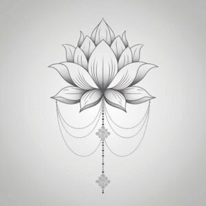 lotus-purity-symbol – tattoo design ideas free ai generated – abstract – for-upper-back – Gallery: lotuses-inkby-ai
