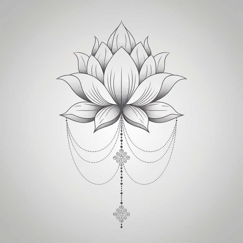 lotus-purity-symbol – tattoo design ideas free ai generated – abstract – for-upper-back – Gallery: lotuses-inkby-ai