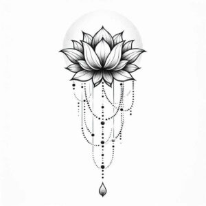lotus-spirituality-symbol – tattoo design ideas free ai generated – dotwork – for-hand – Gallery: lotuses-inkby-ai