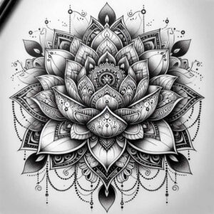lotus-tattoo-design – tattoo design ideas free ai generated – ultra-thin – for-back-of-neck – Gallery: lotuses-inkby-ai