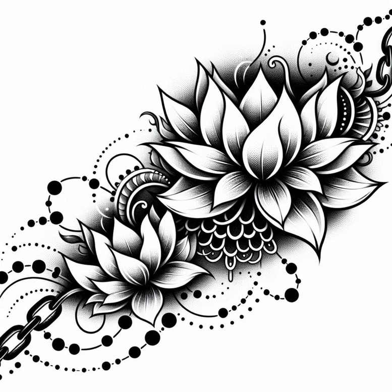 lotus-tattoo – tattoo design ideas free ai generated – micro-tattoo – for-knee – Gallery: lotuses-inkby-ai