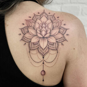 lotus-with-3d-effect – tattoo design ideas free ai generated – simple-dot – for-fingers – Gallery: lotuses-inkby-ai