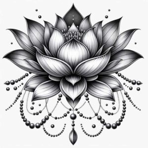 lotus-with-3d-effect – tattoo design ideas free ai generated – simple-form – for-spine – Gallery: lotuses-inkby-ai