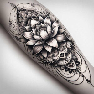 lotus-with-color – tattoo design ideas free ai generated – bare – for-side – Gallery: lotuses-inkby-ai