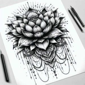lotus-with-light-effect – tattoo design ideas free ai generated – unembellished – for-hip – Gallery: lotuses-inkby-ai