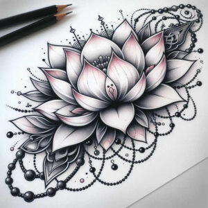 lotus-with-organic-lines – tattoo design ideas free ai generated – quiet-art – for-wrist-side – Gallery: lotuses-inkby-ai