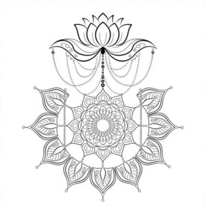 lotus-with-shading – tattoo design ideas free ai generated – no-fill – for-lower-leg – Gallery: lotuses-inkby-ai