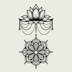 lotus-with-shading – tattoo design ideas free ai generated – quiet – for-outer-arm – Gallery: lotuses-inkby-ai