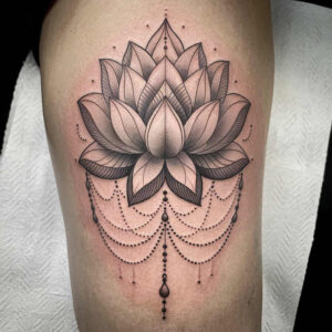 lotus-with-wave – tattoo design ideas free ai generated – essential – for-neck – Gallery: lotuses-inkby-ai