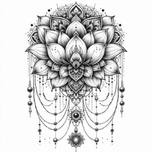 lotus-with-wavy-line – tattoo design ideas free ai generated – diminutive – for-toe – Gallery: lotuses-inkby-ai