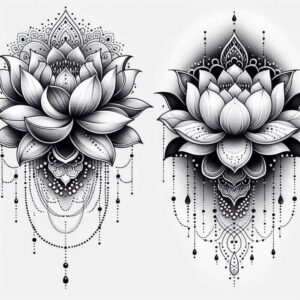 minimalist-lotus – tattoo design ideas free ai generated – clean-lines – for-shin – Gallery: lotuses-inkby-ai